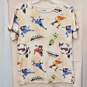 Nickelodeon Avatar The Last Airbender All Over Print Men’s XL Acid Wash Tee